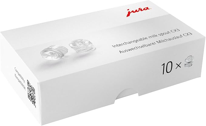 Jura Original - Replaceable Milk Spout CX3 for One-Touch Fully Automatic Machines - TÜV-Certified Hygiene - Pack of 10-72228